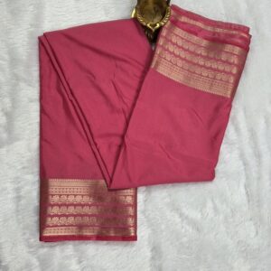 Flower design Semi Mysore Crepe Saree